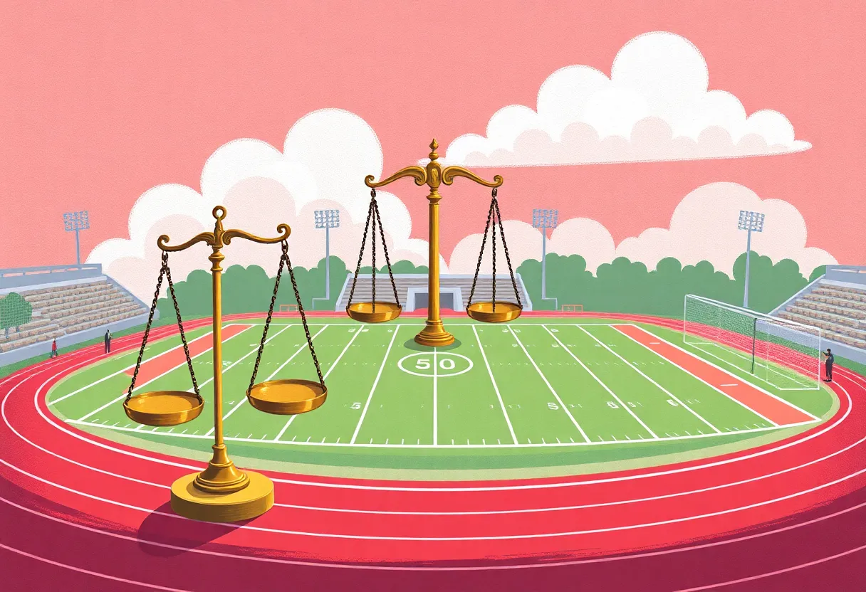 Illustration related to college sports governance concerns in Texas