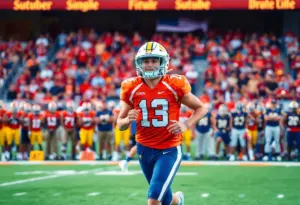 Jake Fette participating in football practice with Arizona State Sun Devils.