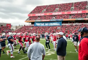Players and coaches celebrating UTEP football recruitment day