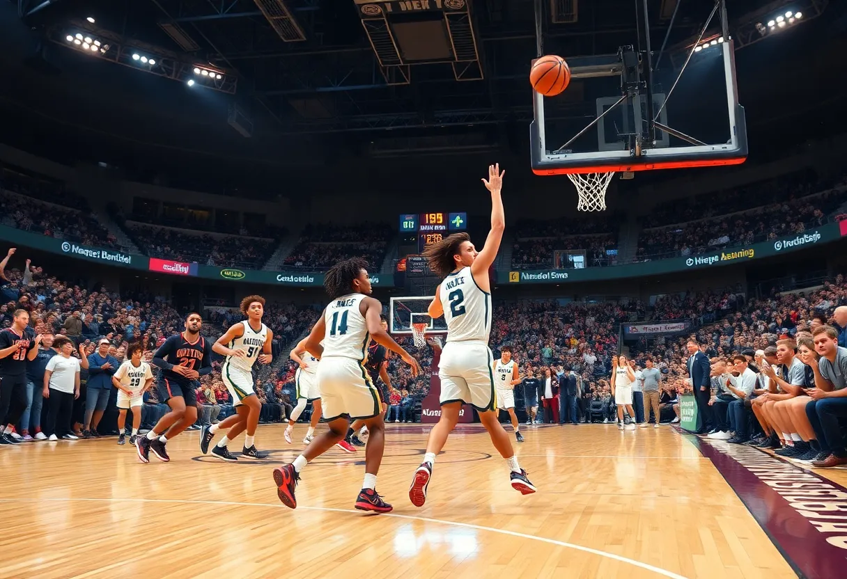 Louisiana Tech basketball team in action against UTEP