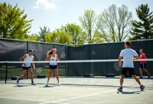 NM State tennis team competing at UNLV Quad