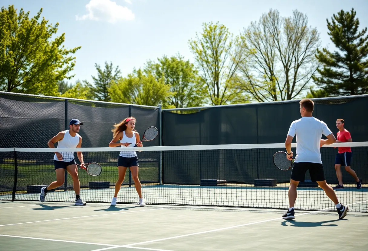 NM State tennis team competing at UNLV Quad