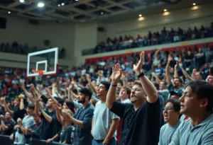 Energetic crowd supporting UTEP Miners basketball team