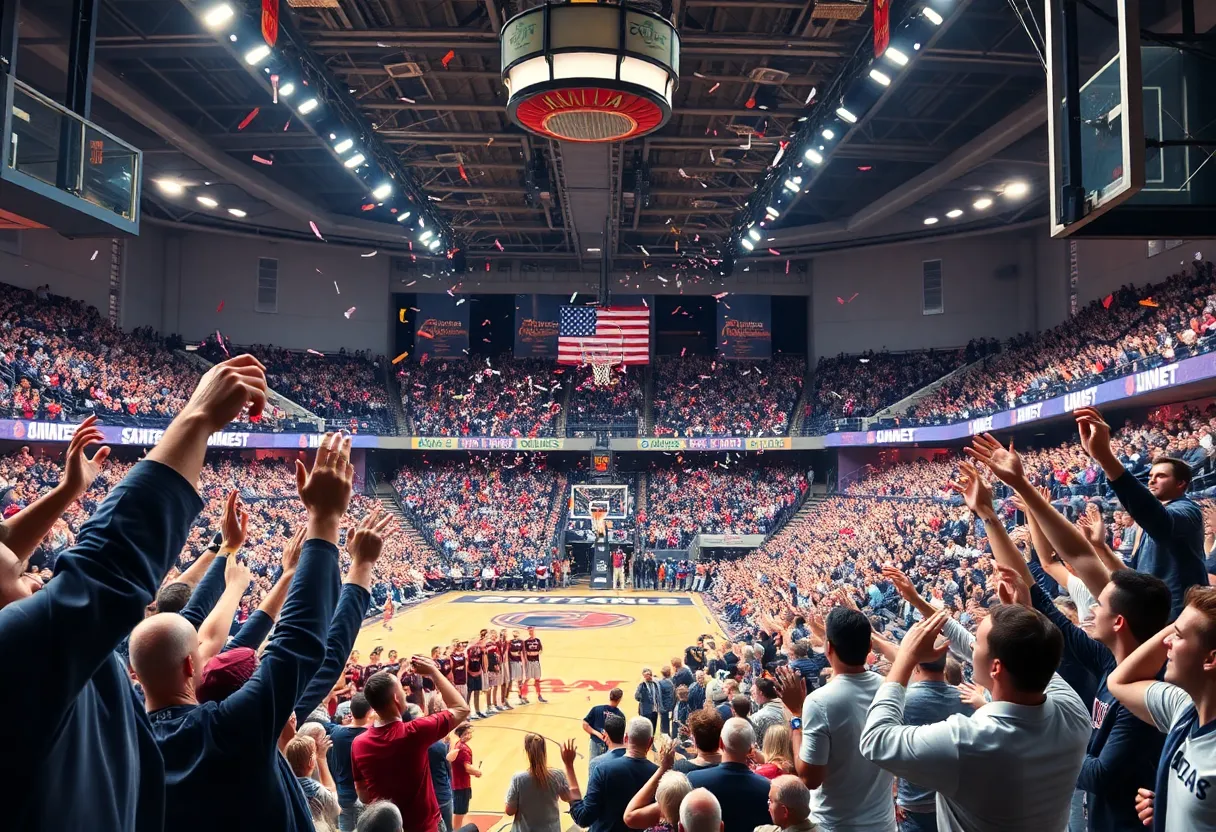 Crowd cheering during WKU vs UTEP basketball game