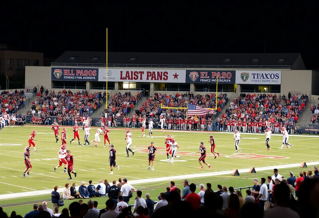 High school football players in El Paso during UIL games