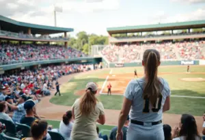 Softball game between Utah Valley Wolverines and UTEP Miners