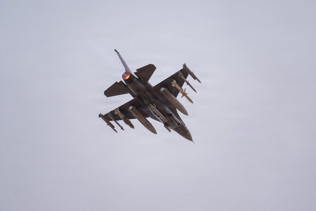 U.S. Air Force fighter jets taking off